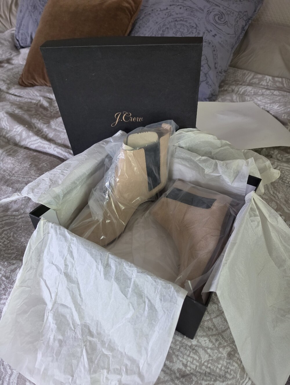 J. Crew Brand New Beige Suede Chelsea Ankle Boots - Women's - Picture 4 of 4